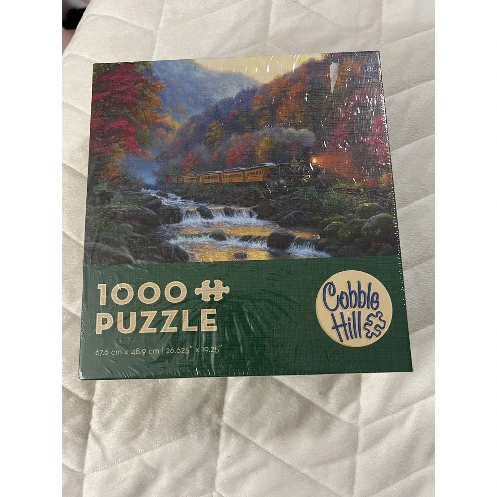 New COBBLE HILL 1000 Piece SMOKY TRAIN Jigsaw PUZZLE Great‎ Mountains M Keathley